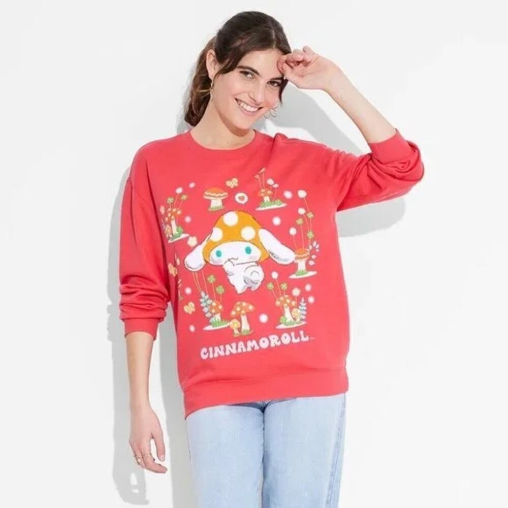 Cinnamoroll Mushroom Sweatshirt Women Size M Hello Kitty Shirt Sanrio